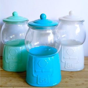 NWT Glass Gumball Dispenser Cookie Jar individual